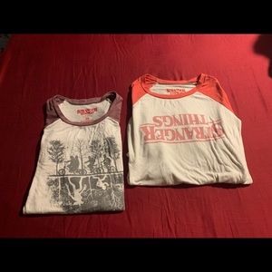 Women’s XS “Stranger Things”, 3/4 sleeve,  tees.